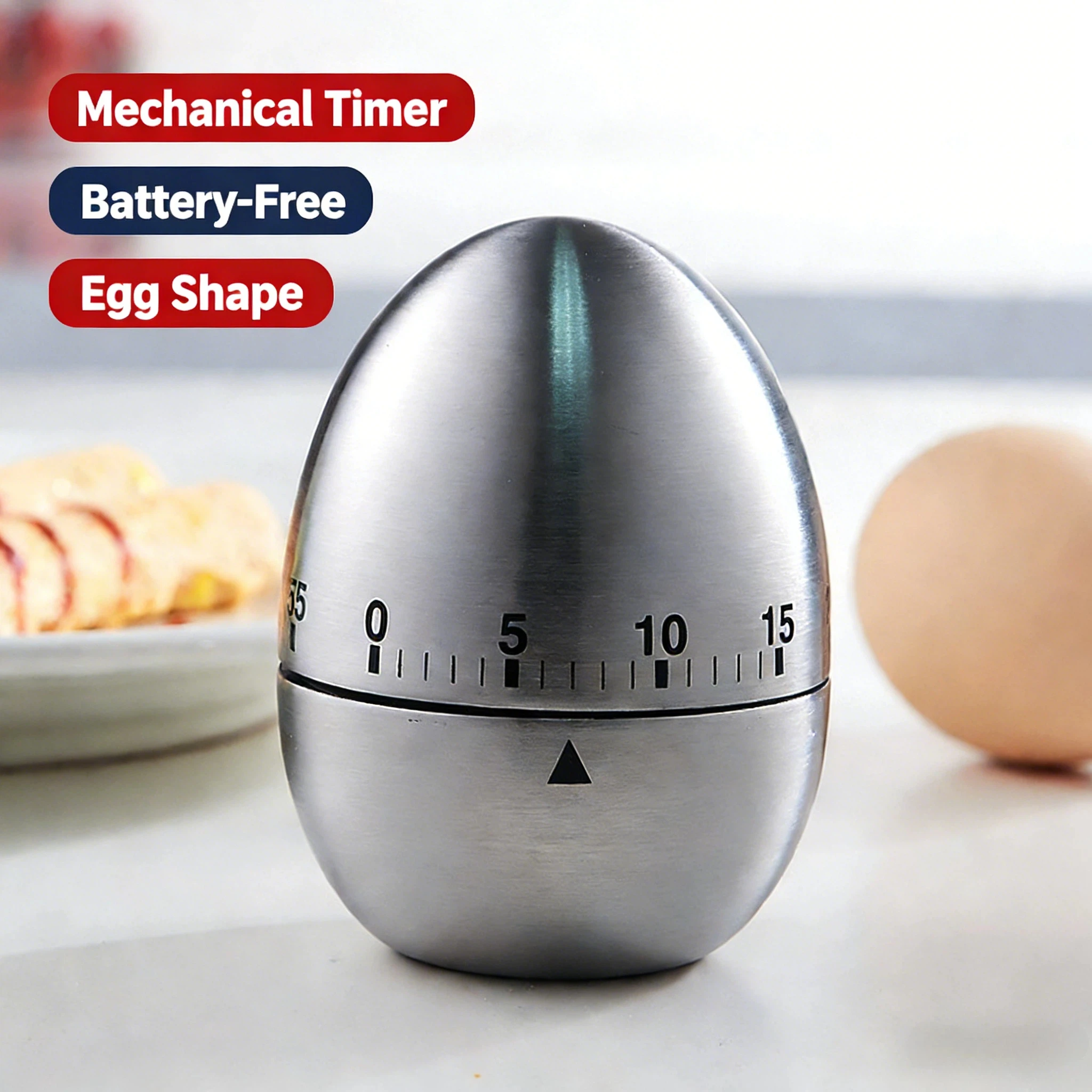 Baking Kitchen Hourly - Cute Egg Shape Mechanical Kitchen Timer