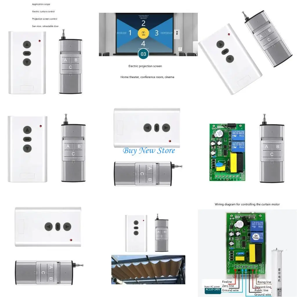 

20CE AC110V-240V Electric Curtain Remote RF Remote Control 315MHz/433MHz