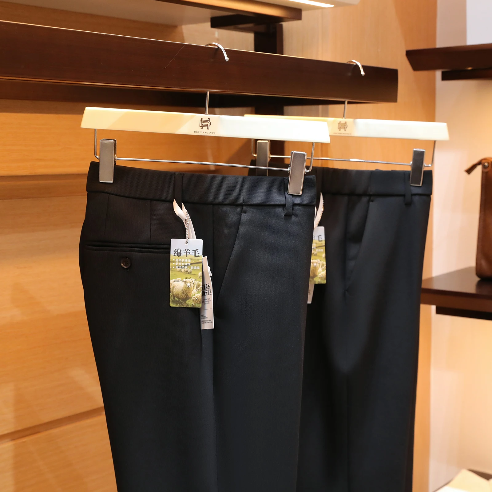 

Men's High Elastic Thiened Warm Casual Pants Double Layer Cosite Autumn Winter New Sle Doctor.Huang's Straight Leg Tro...