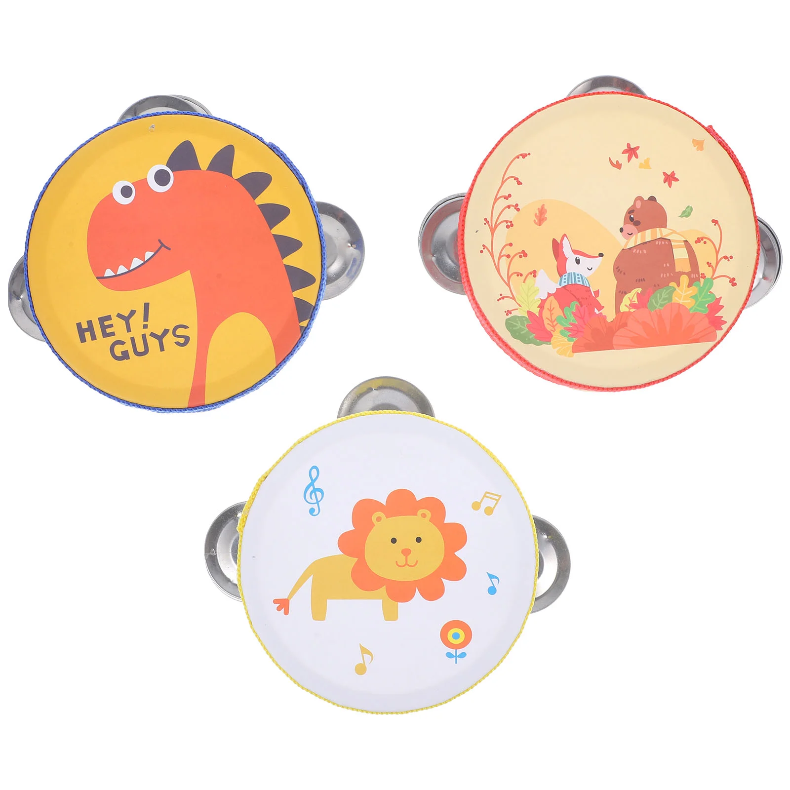 

3 Pcs Hand Clap Tambourine Children Clapping Toddler Musical Instruments Kids Toys Stainless Steel Cloth Handbells for Handheld
