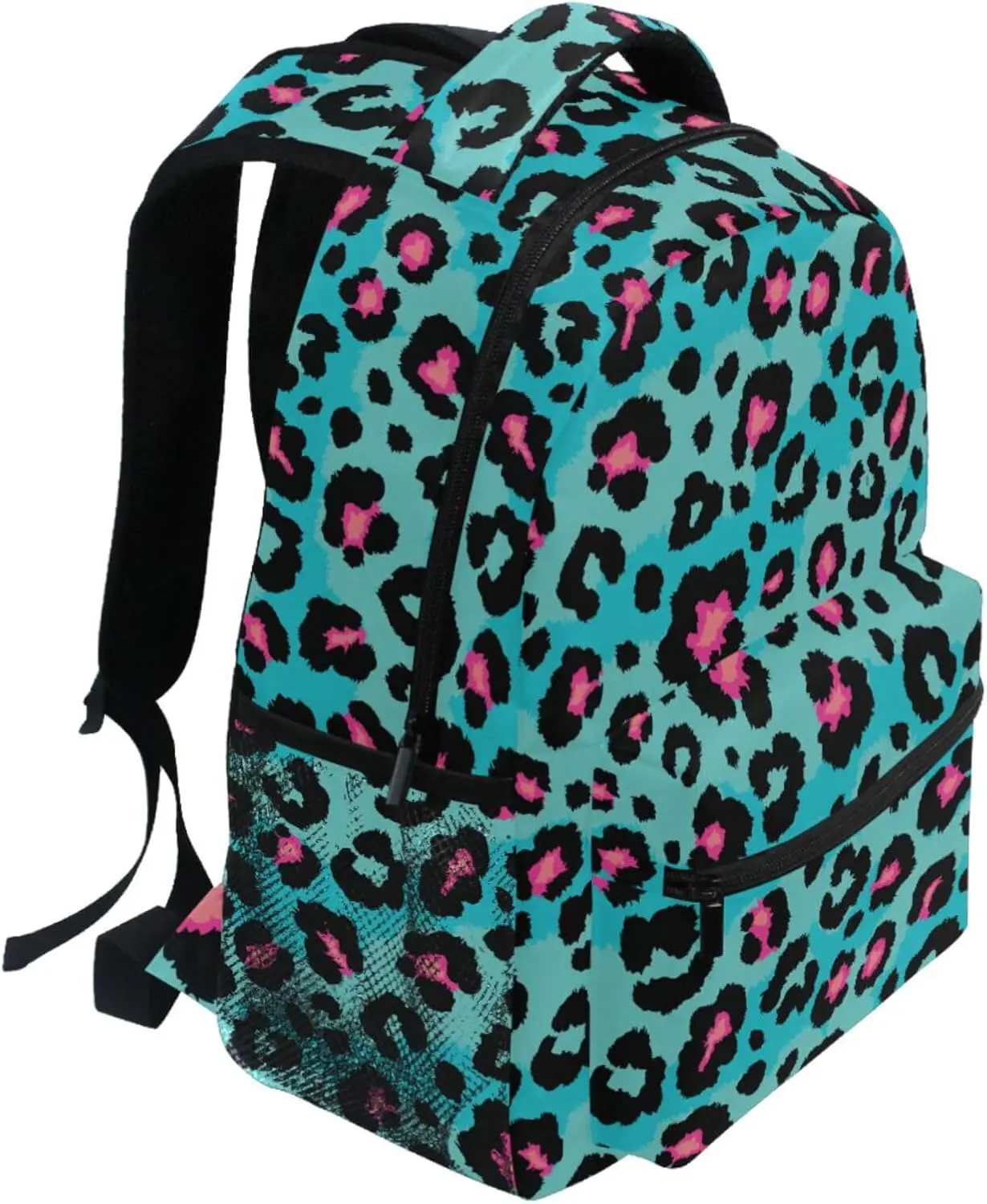 School Start Best Seller! Blue Leopard Print Backpack, Trendy Animal Pattern, Stylish Bag for Bold Style Fans
