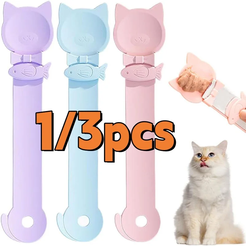 1/3PCS Cat Strip Feeder Spoon Long Handle Lickable Wet Food Feeder for Cats Pet Meat Mud Food Squeeze Dispense Spoon Pet Supplie