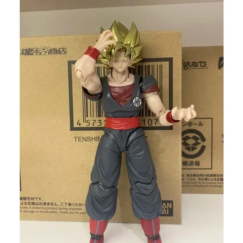 In Stock Bandai Original Shf Dragon Ball Saiyan Goku Human Cloning Exclusive Edition Anime Action Figure Collectible Model Toys