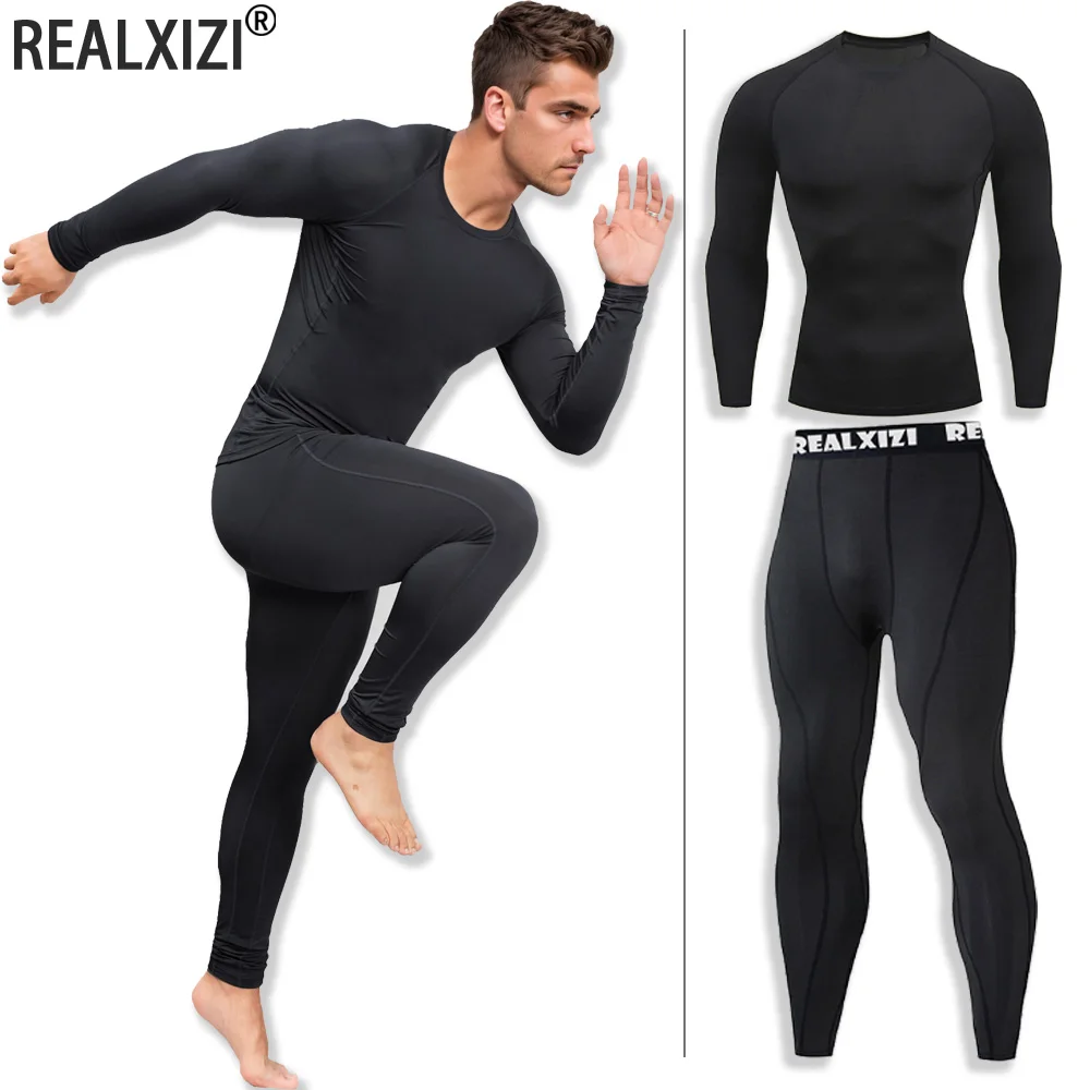 

Men's Compression Sportswear Suit Running GYM Tight Clothes Yoga Sets Male Jogging Quick-drying Clothing Tracksuit Fitness Set