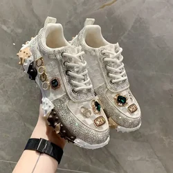 Women's Sneakers Spring Autumn Fashion Luxury Rhinestone Ladies Shoes 2023 New Outdoor Platform Female Sports Shoes Vulcanized