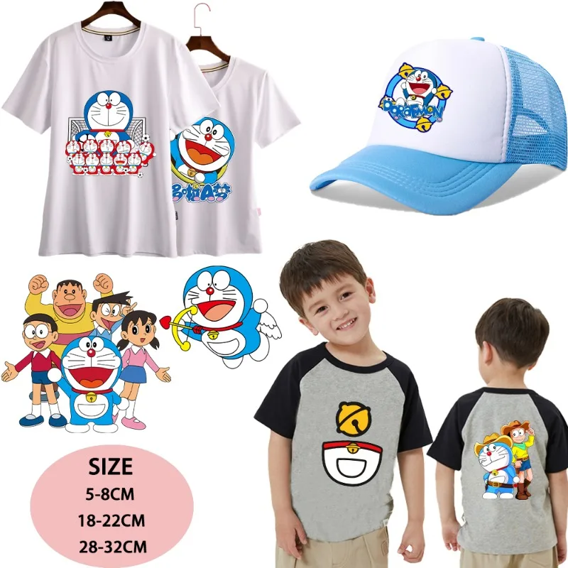 Doraemons Iron on Patches Washable Heat Thermal Transfer Stickers Anime Cartoon Character Derivative Peripherals Sticker Gifts