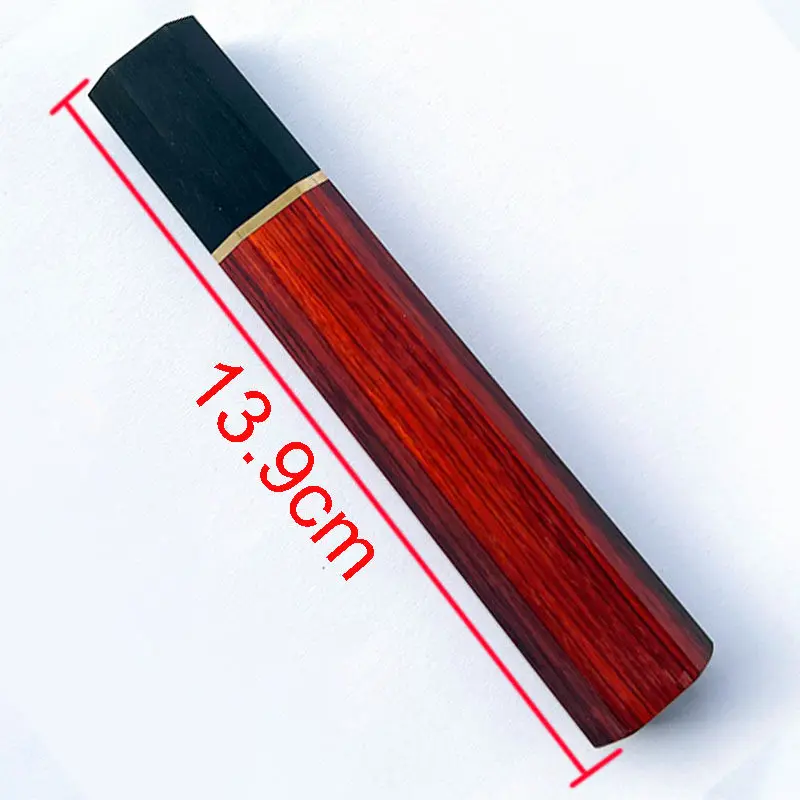 1piece Red Sandalwood + Brass Ebony Octagonal Knife Handle for DIY Semi-finished Knife Handle Material Kitchen Knife Handle
