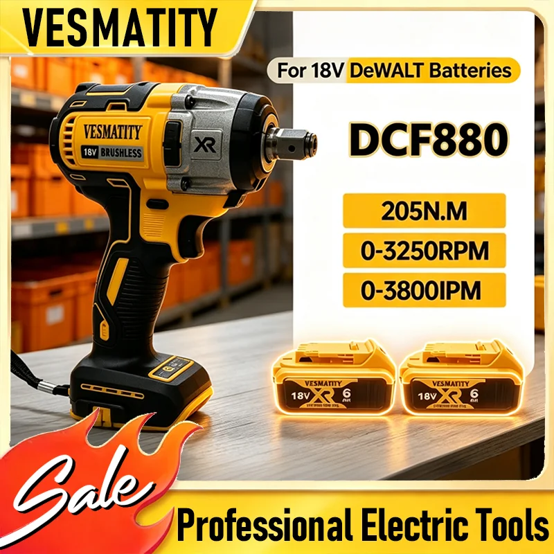 DCF880 2026 HOT SALE High-Torque Brushless Wireless Impact Wrench Lightweight   Powerful Tool for Dewalt Battery