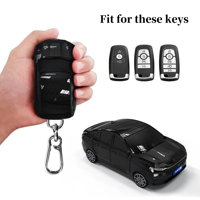 For Ford Fusion Mondeo Key Cover Car Model Key Protective Case Creative Personalized Gift Car Key Pack Buckle Accessories