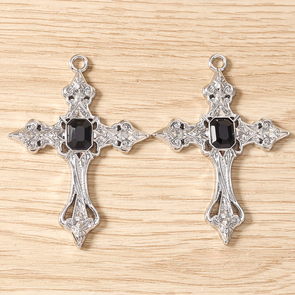 Tusember 5 Stück 39*54mm Gothic Steampunk Kreuz Anhänger Charms Passend für Original Armband Halskette Damen Schmuckherstellung Geschenke – Detail 10