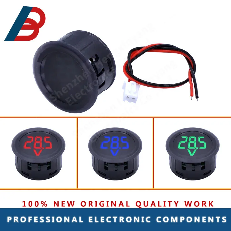 DC 4-100V LED Digital Display Circular Two-wire Voltmeter DC Digital Voltmeter Head Display Reverse Connection Protection