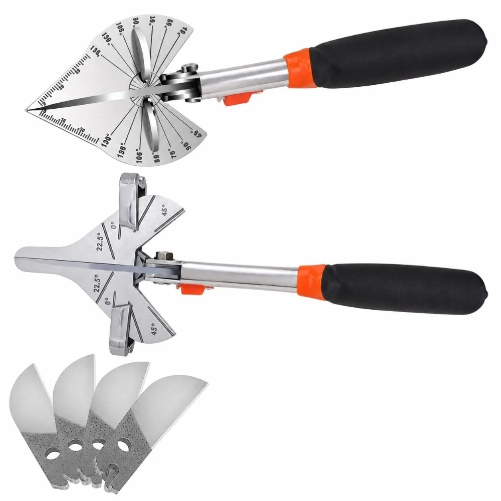 Multifunctional Miter Shears Hand Tools Adjustable 45°-135° Trunking Shears Angular Cutting Quarter Round Cutting Tool