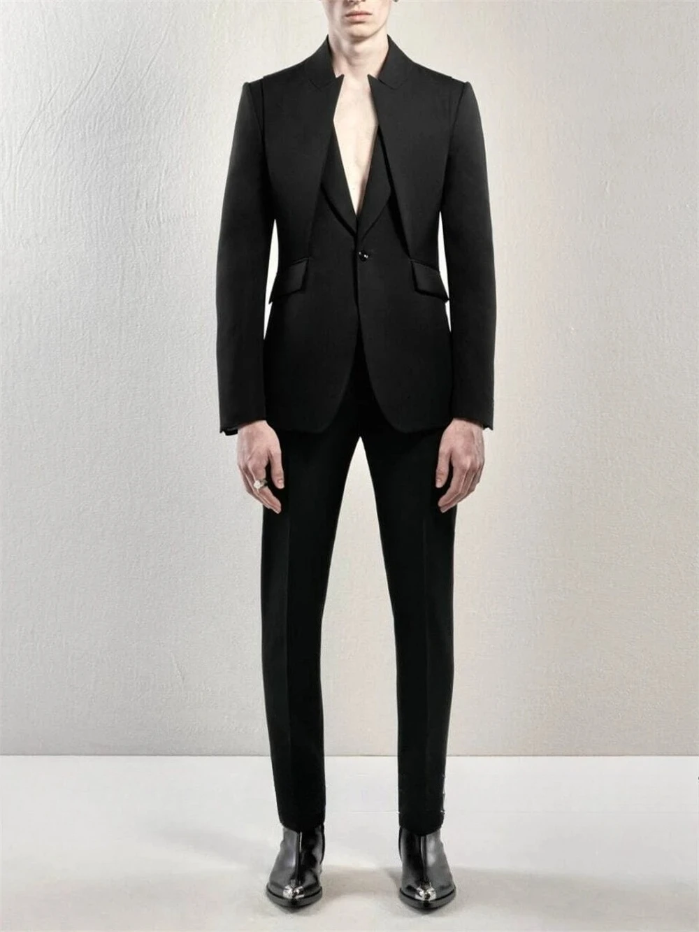 

Designer Irregular Shape Suit for Men, 2-Piece Formal Suit Jacket Pants Tailored Sizing from XS to 5XL Dinner Party Outfit