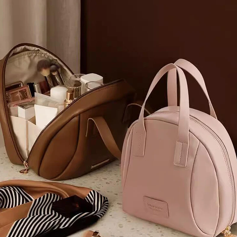 Organizador de maquillaje de viaje, neceser femenino, bolsa de gran capacidad, bolsa de maquillaje, bolsa de almacenamiento, bolsa de cosméticos portátil de lujo para mujer