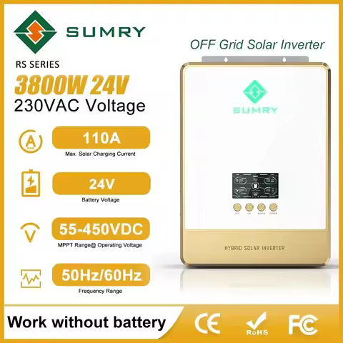 SUMRY RS4200/7000 Off grid Solar Inverter DC24V 48V 220VAC Pure sine wave MPPT 80A Solar Charger