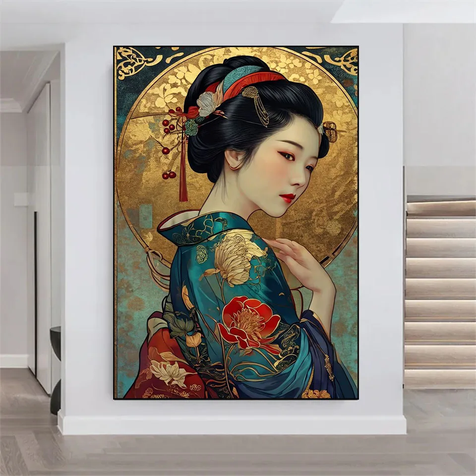 Japanese Woman Painting 5D DIY Diamond Painting Kimono Geisha Cross Stitch Embroidery Diamond Mosaic Kit Rhinestone Home Decor