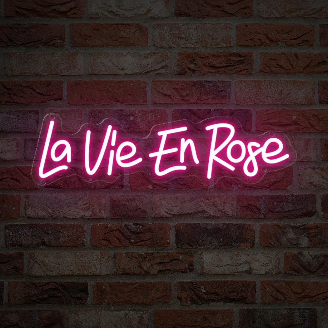 La Vie En Rose Neon LED Sign Light French Wedding Birthday Party Bars Restaurant Room Home Wall Bedroom Decoration Neon Lights