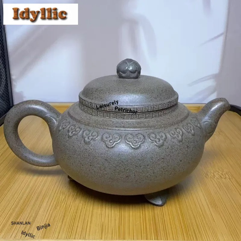 290ml Traditional Yixing Purple Clay Teapots Handmade Ruyi Pot Raw Ore  Wood-fired Porcelain Mud Tea Infuser Kettle Zisha Teaset