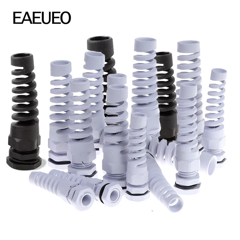 

50PCS IP68 waterproof M12 PG7 / PG9 / PG11 cable seal sleeve connector plastic screw stress protector 3-6mm anti-bending