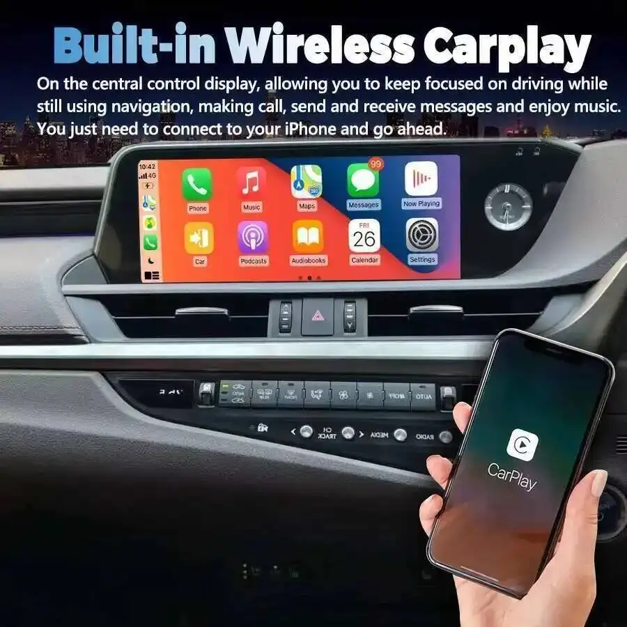 Carplay DSP أندرويد 14 نظام تحديد المواقع BT كوالكوم 668S لكزس Es350 ES250 ES300h 2018-2021 12.3 بوصة RHD سيارة مشغل فيديو الوسائط المتعددة HU