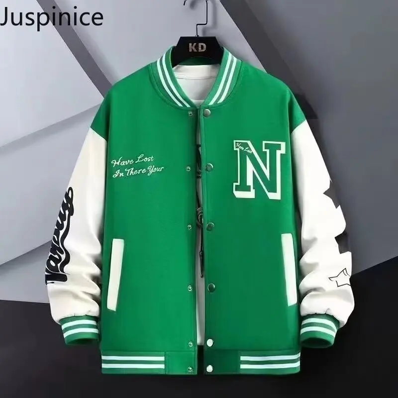 

Juspinice американская модная бейсбольная куртка мужская свободная тонкая осенняя Ins High Street модное свободное повседневное пальто мужская одежда