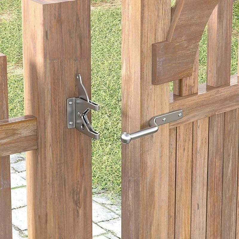 Steel Fence Lock Easy Install Rustic Decor Self Locking Door Latch Hardware Gate Latch for Garden Pasture Outdoor Wood Fence