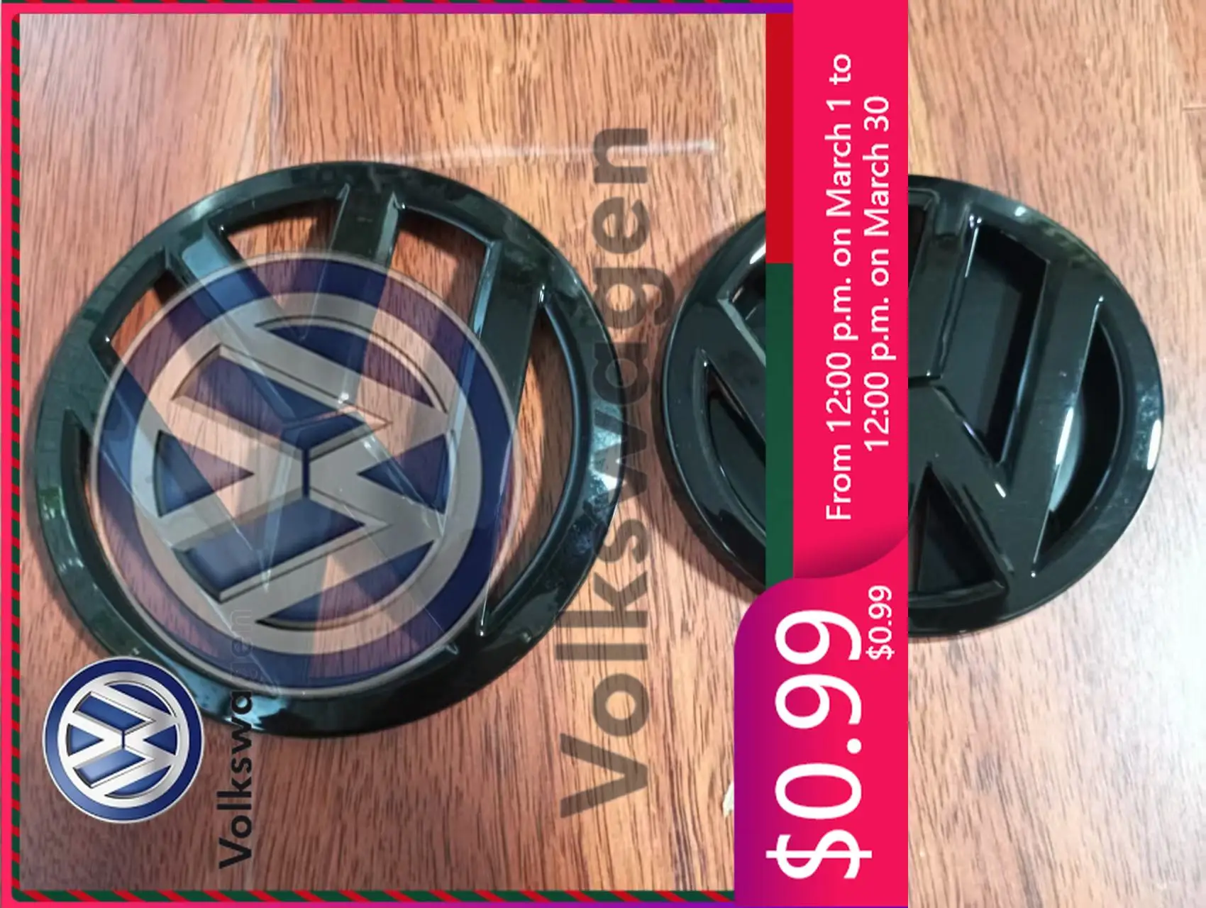 

Наклейки-эмблемы для автомобилей VW Volkswagen: глянцевые черные, 13,7 см (передние) и 11 см (задние) для Volkswagen MK Golf (замена)