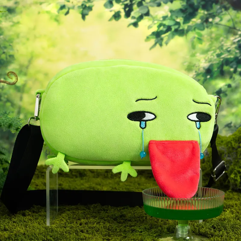 New Gigifrog Crybaby Dumpling Plush Crossbody Bag Shoulder Bag Funny Tongue-Out Frog Design Cute Ugly Cute Anime Toy