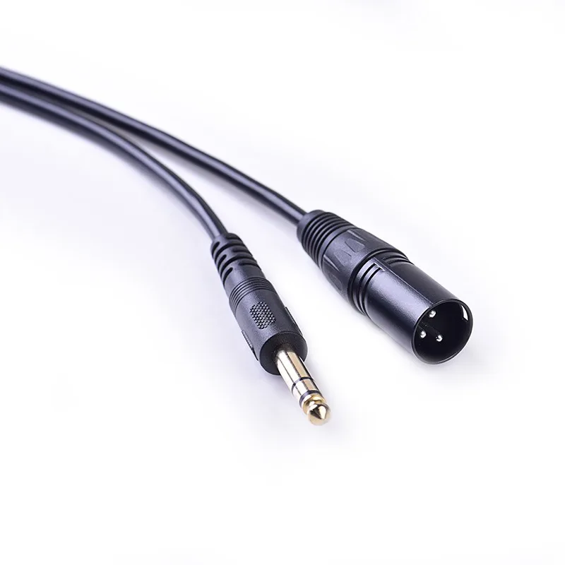 6.5 Dual Channel ไปยัง XLR 3-core ตัวผู้ขนาด6.35มม. เครื่องผสมควอไลเซอร์สายออดิโอแอมพลิฟายเออร์ kabel sambungan เสียง