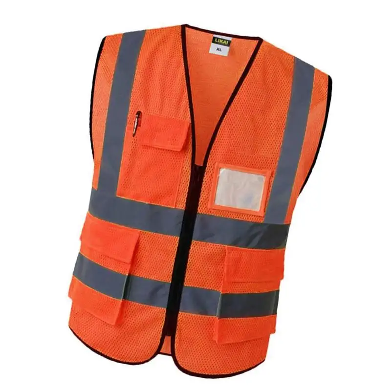 Chaleco de seguridad reflectante multibolsillo, chaleco de tráfico de Color brillante, uniforme de minería de carbón de ferrocarril, chaleco