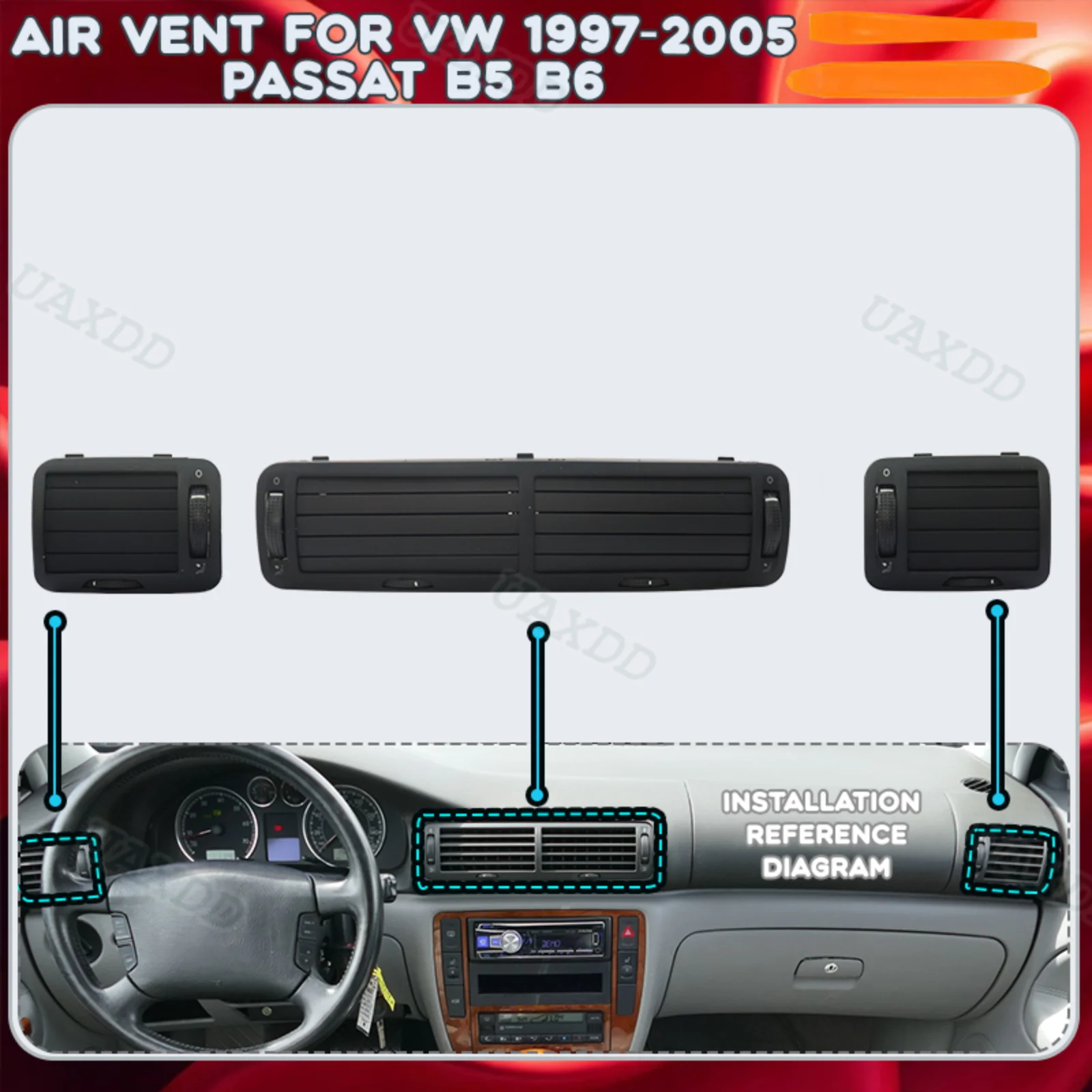 Air Conditioning assembly Ventilation Car For VW 1997-2005 PASSAT B5 B6 Parts Nozzle Automotive equipment Grille HVAC console AC