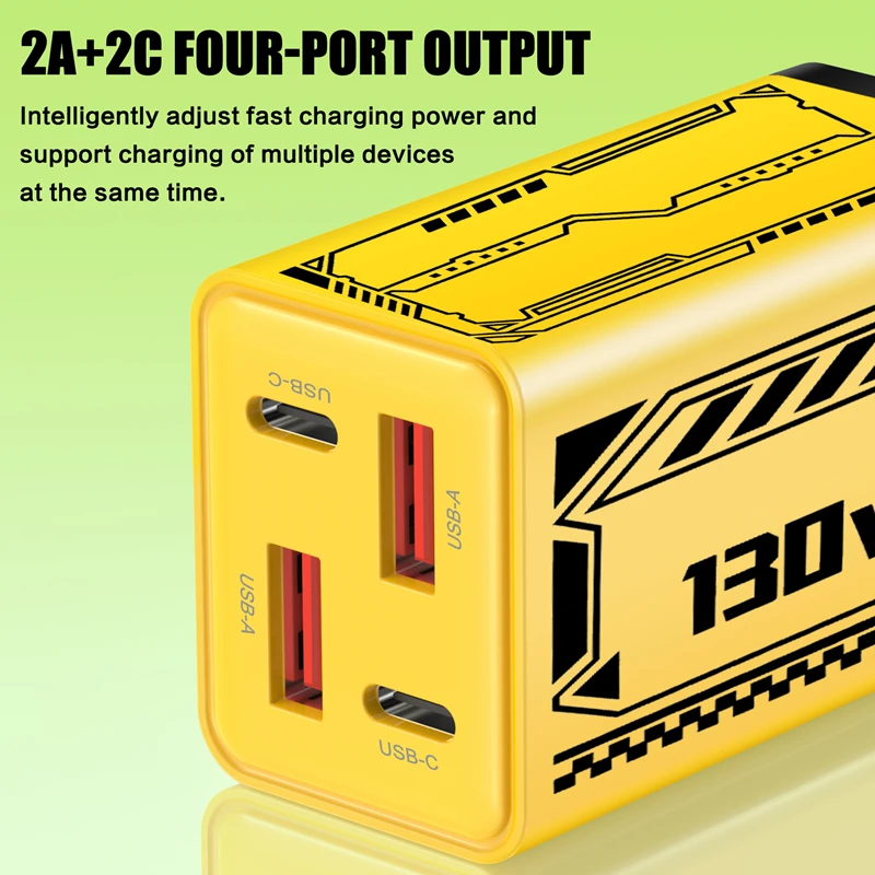Lenovo 2USB 2Type-C Multi-Port Charger with Mech Pattern 5V 2A 12W Suitable for Apple and Android Phones UK EU US Charger