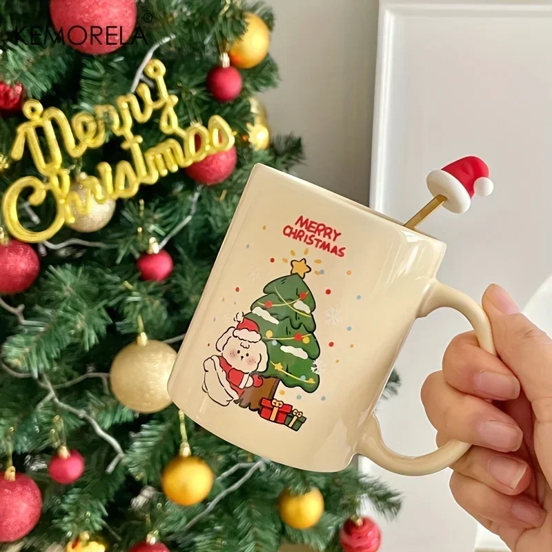 350ML Christmas Ceramics Coffee Mug Christmas Tree Snowman Santa Claus Gingerbread Man Cup for Milk Afternoon Tea Holiday Gifts