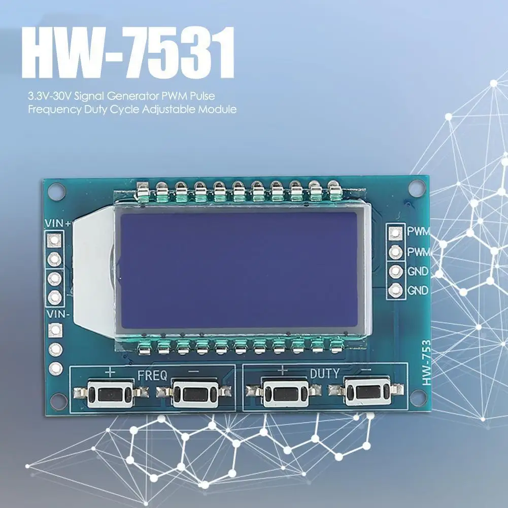 

1Hz-150KHz PWM Board Module 3.3V-30V Generator Board with LCD Display Electronic Module Frequency Duty Cycle Adjustable
