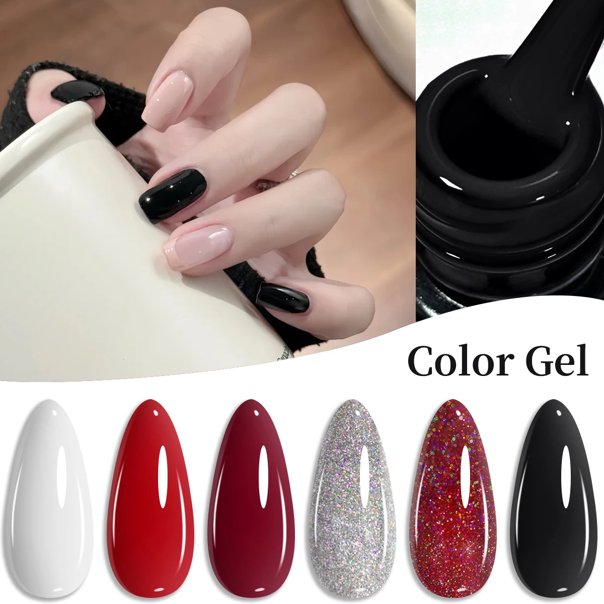 Gel per unghie semipermanente da 0,24 once: rivestimento in gel Soak-off per disegni e manicure per nail art, formula ipoallergenica e senza alcol