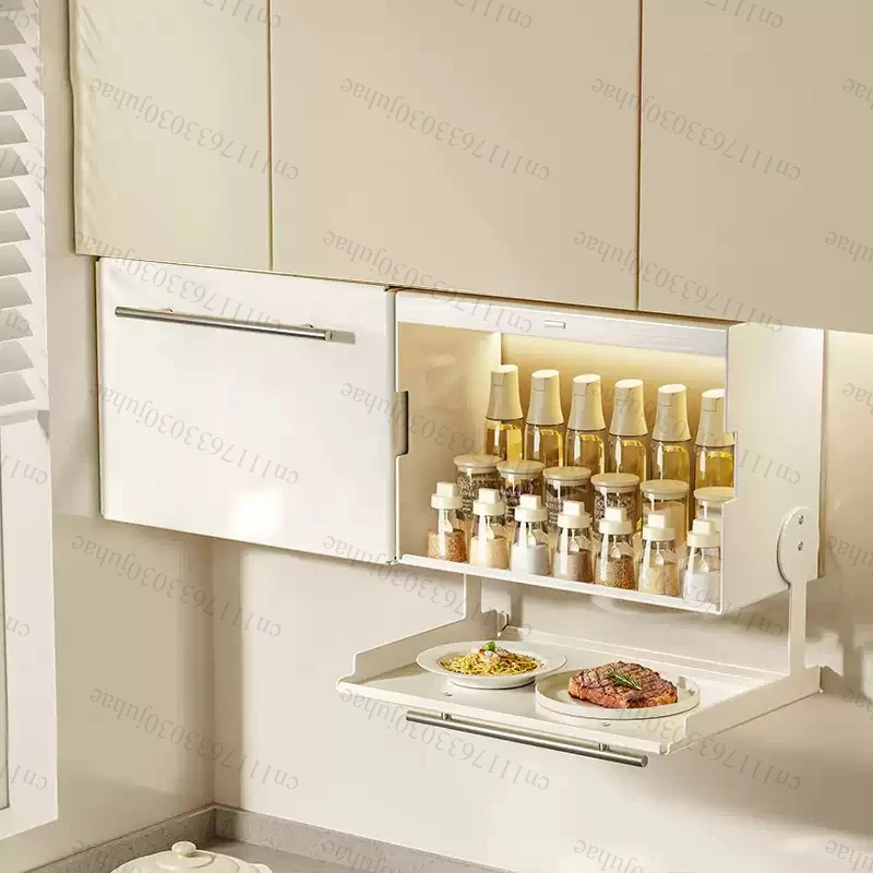 Kitchen seasoning rack, diamond free wall mounted storage rack, cabinet bottom storage rack, space saving cutting board bracket