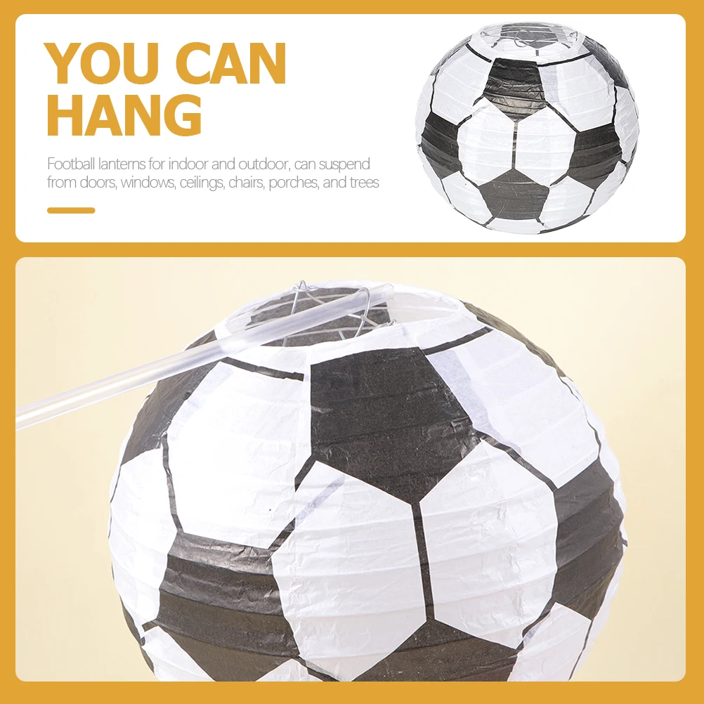 

3pcs Football Paper Lantern 20CM Sports-themed Decorative Hanging Lanterns for Party Festival DIY Craft Decoration
