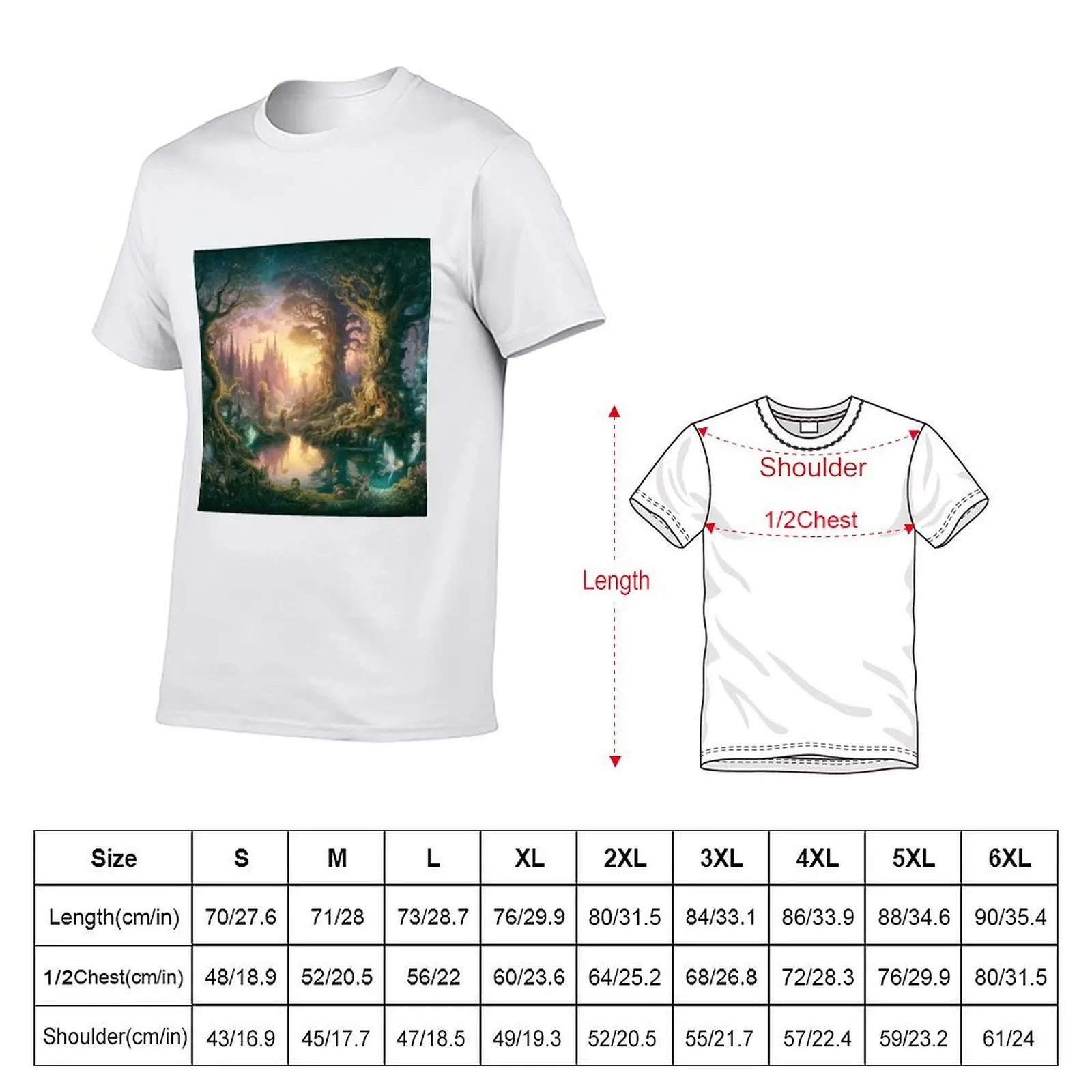 The Enchanted Fairy Forest T-Shirt Utility Work Short Sleeve Top