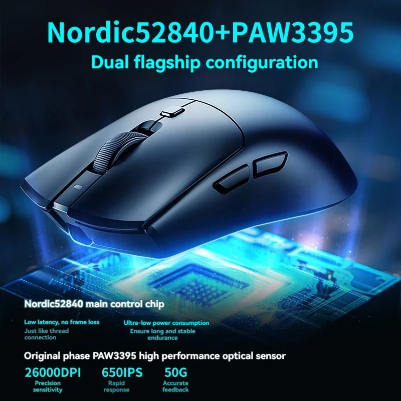 Imagem -02 - Rawm-mouse para Jogos sem Fio Leve Alto Desempenho Hot Swap para Fps Gamer Sa-mh01 Paw3395 Plus Nordic52840 2.4g