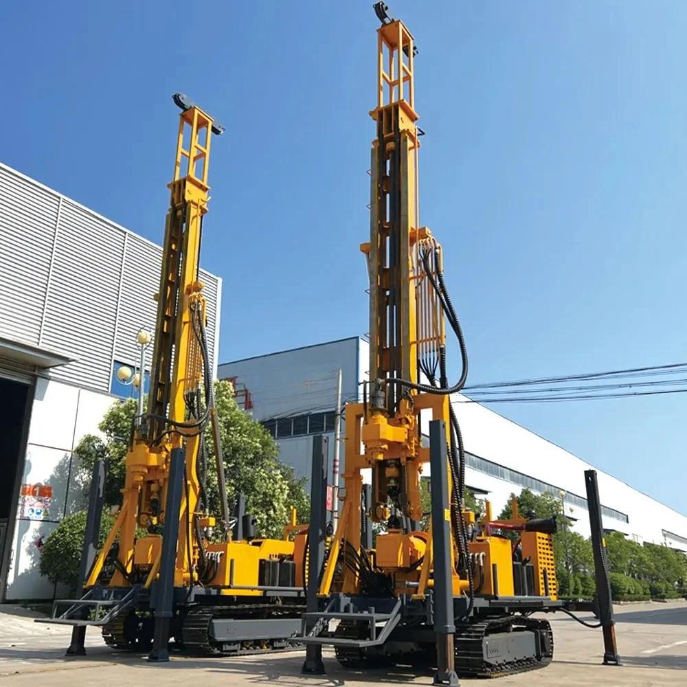 Hydraulic Water Well Drilling Rig 200m 300m 400m 500m 600m Dual Purpose Air Water Drill DTH Hammer