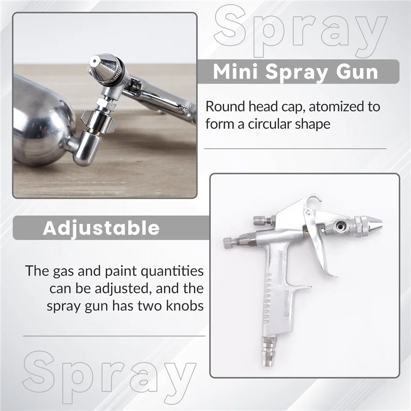 A11E-Power Tool Pistola a spruzzo Ugello da 0,5 mm K-3 Pistola a spruzzo Mini Pistola a spruzzo per vernice ad aria Aerografo per verniciatura Aerografo per auto