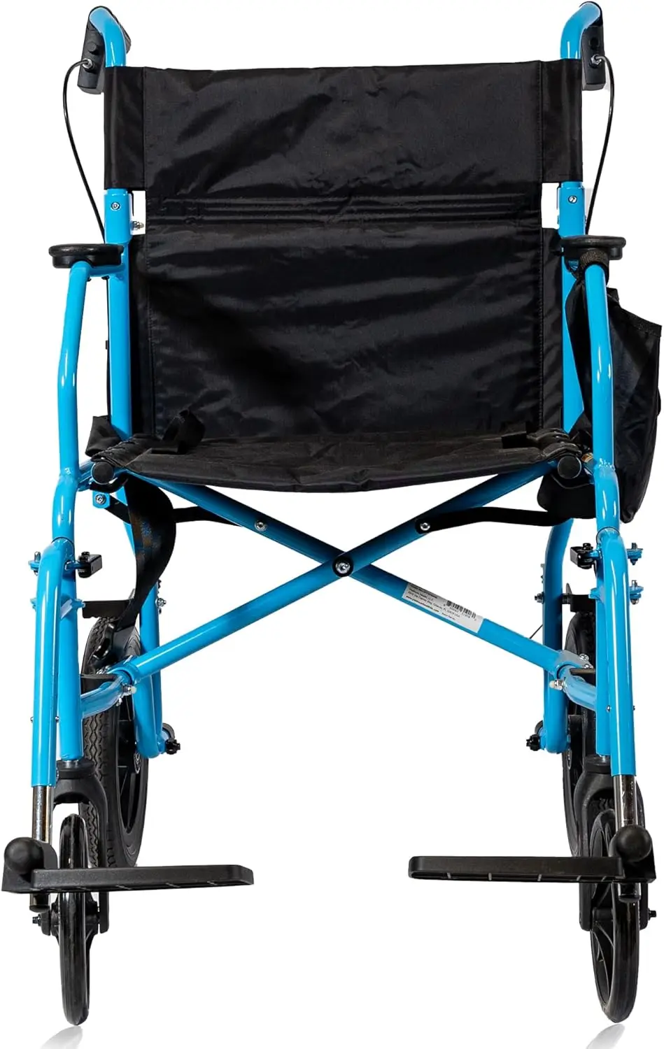 Hummingbird™ Ultra-Lightweight Foldable Transport Wheelchair, Handbrakes,12-Inch Rear Wheels, Extra-Wide Seat.