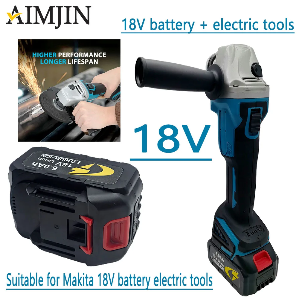 

For Makita 18V battery 18V DGA402 polishing machine, brushless electric angle grinder, rechargeable cutting machine