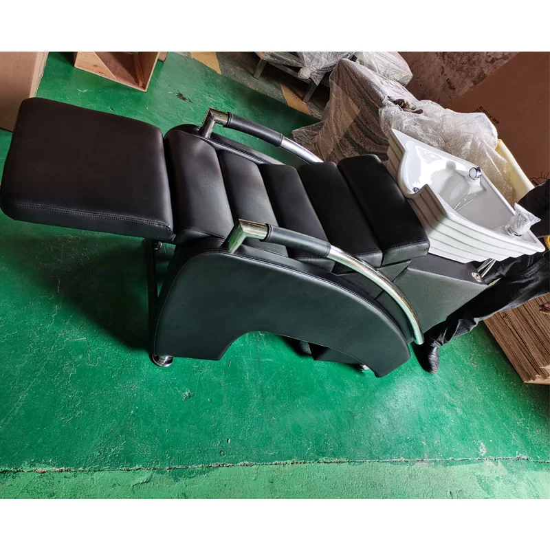 Masasge Bed Back Leather Customized Color Electric Shampoo Chair with Bowls - view 4