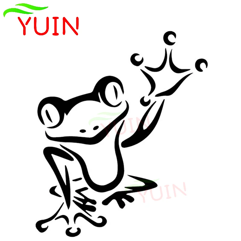 Frog Simple Pattern Applique Fashion Body Window Decoration PVC Waterproof Sunscreen Car Sticker Black/White/Red/Laser/Silver