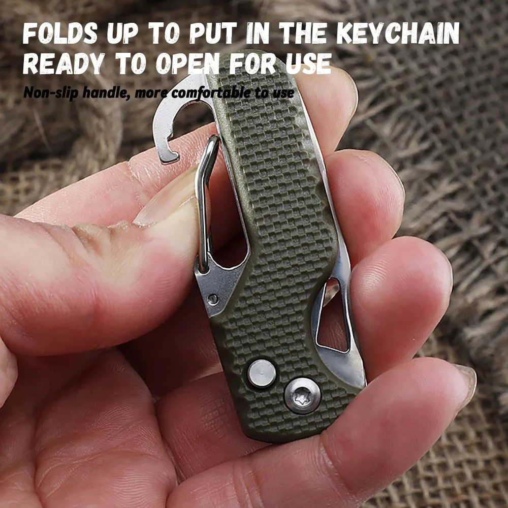 2Pcs Portable Folding Knife Express Parcel Knife Keychain Serrated Hook Cutter Outdoor Camping Carry-on With Hook Up Knife Sets