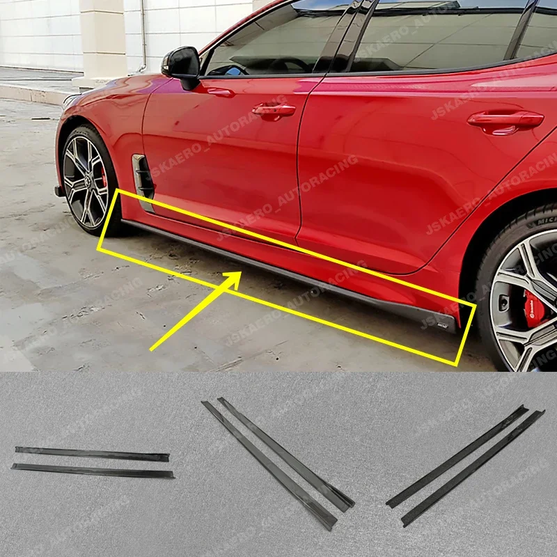 

Car Bodykits For Kia Stinger Carbon Fiber Side Skirt Extension Under Board Underboard Addon