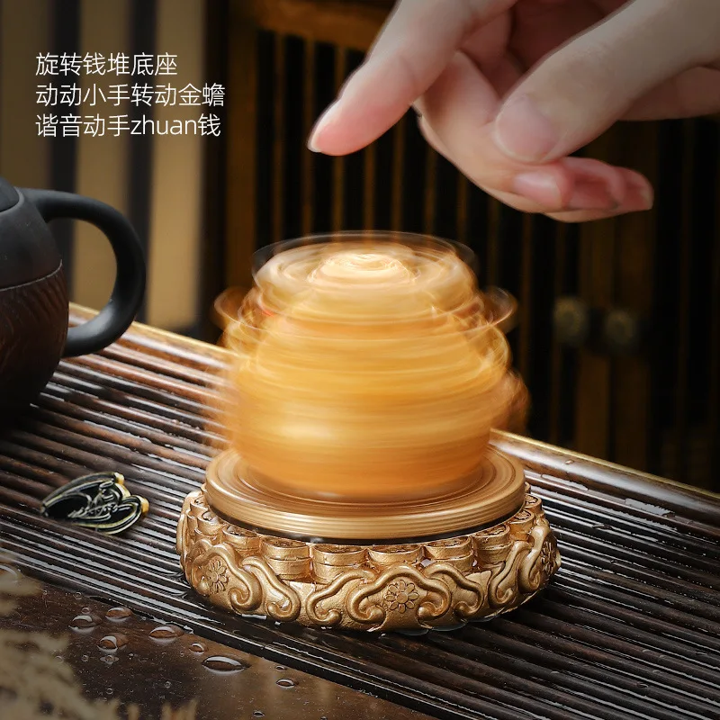 HYS times come and go tea play lucky golden toad rotating tea pet can be raised color-changing tea set ornament boutique high