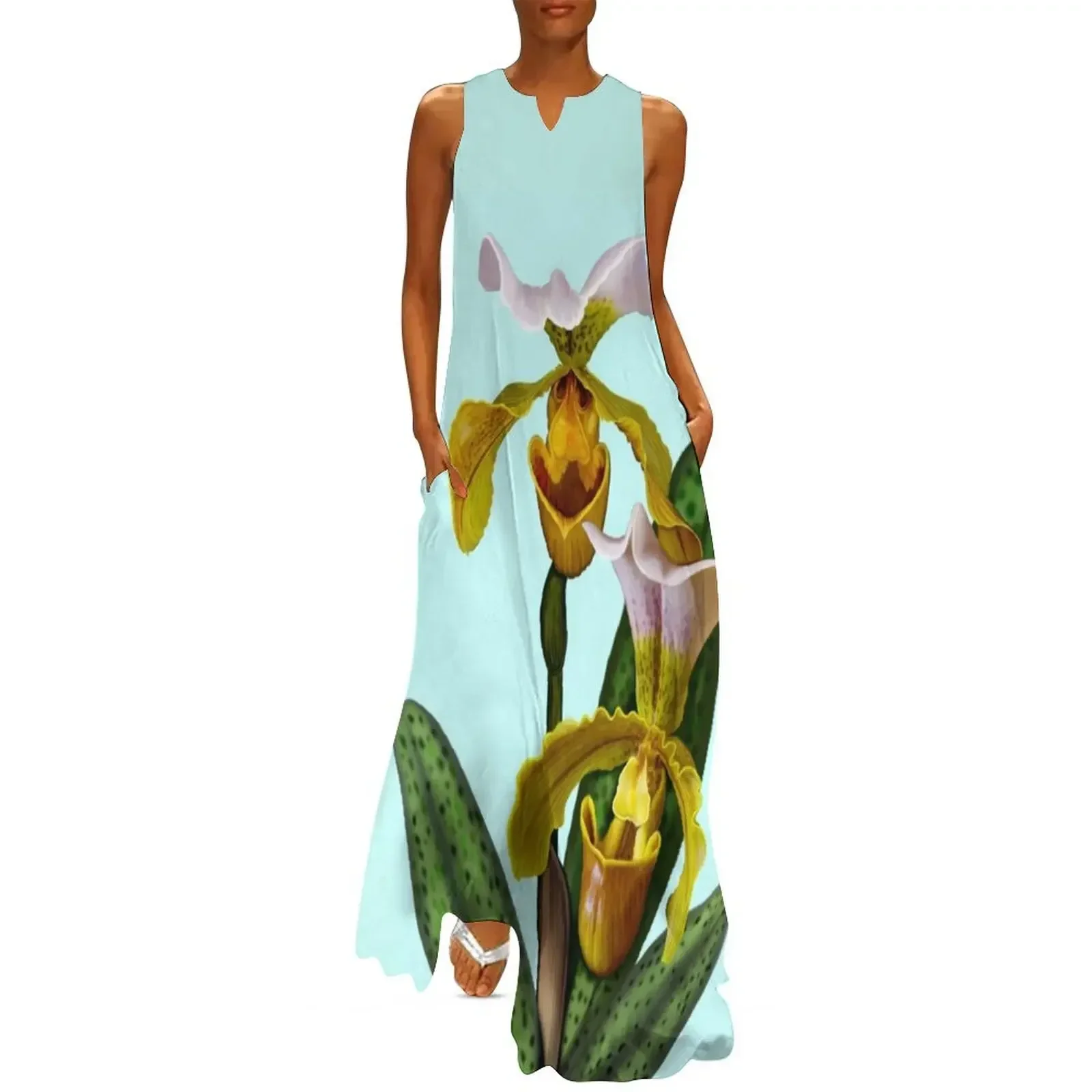 

Orchids Long Dress festival outfit women birthday dresses for women for summer for 2025