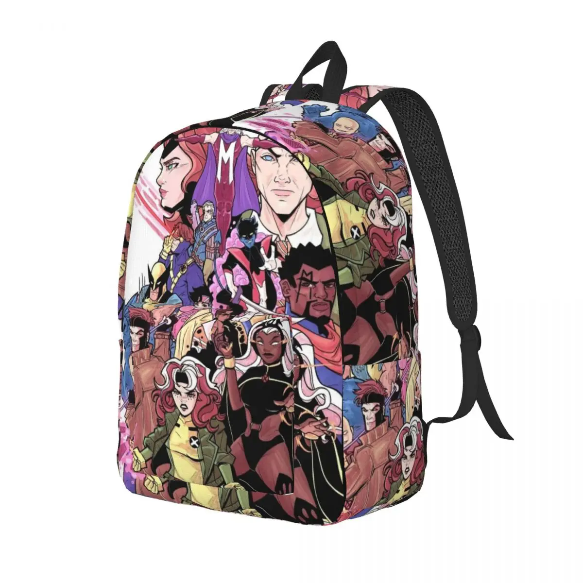 Custom 3D Print X-Men Wallpaper Canvas Backpacks for Superhero School College Travel Bags Men Women Bookbag Fits 15 Inch Laptop